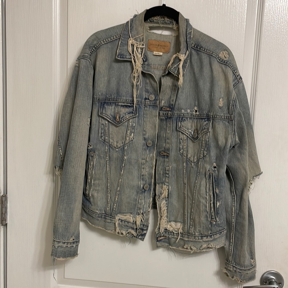 Vintage Ralph Lauren Denim & Supply Distressed Destroyed Jean Trucker Jacket M